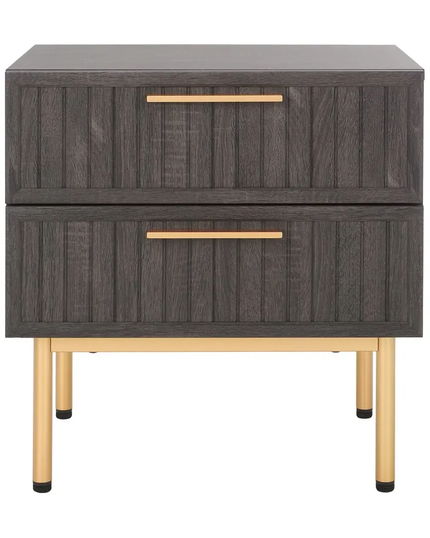 Axelle 2-Drawer Nightstand - Distressed Black