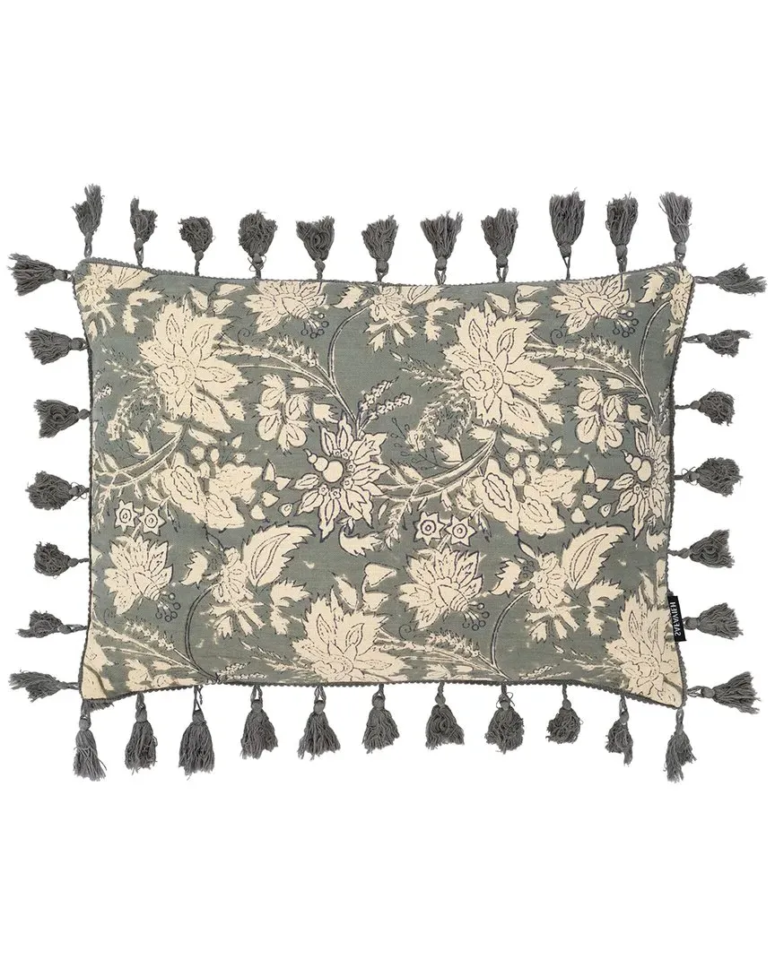 Azzura Lumbar Pillow - Blue Grey, Cotton image