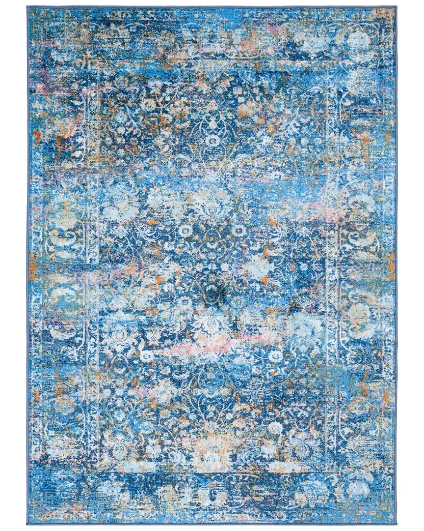 Bahia Machine-Washable Rug - Blue, Polyester