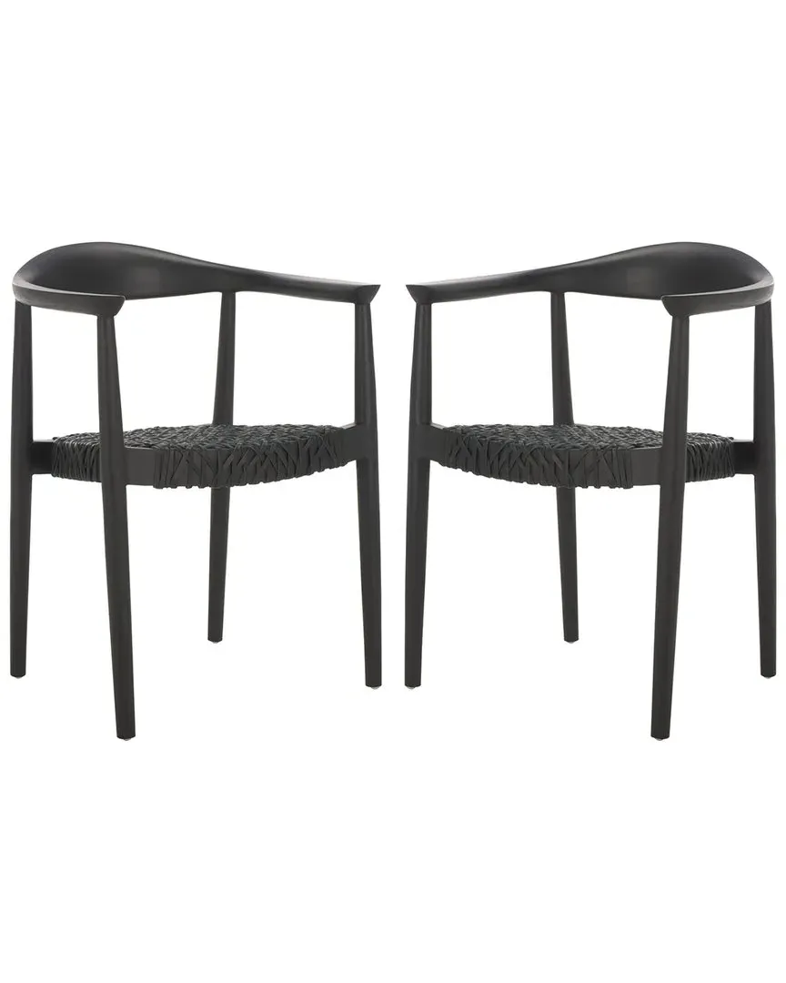 Bandelier Set of 2 Stacking Dining Chairs - Black, Wood