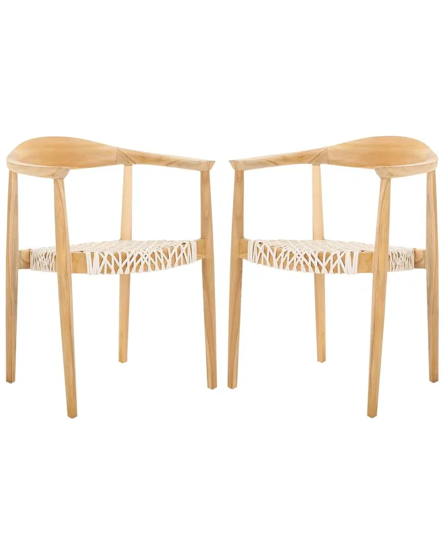 Bandelier Set of 2 Stacking Dining Chairs - White, Wood image