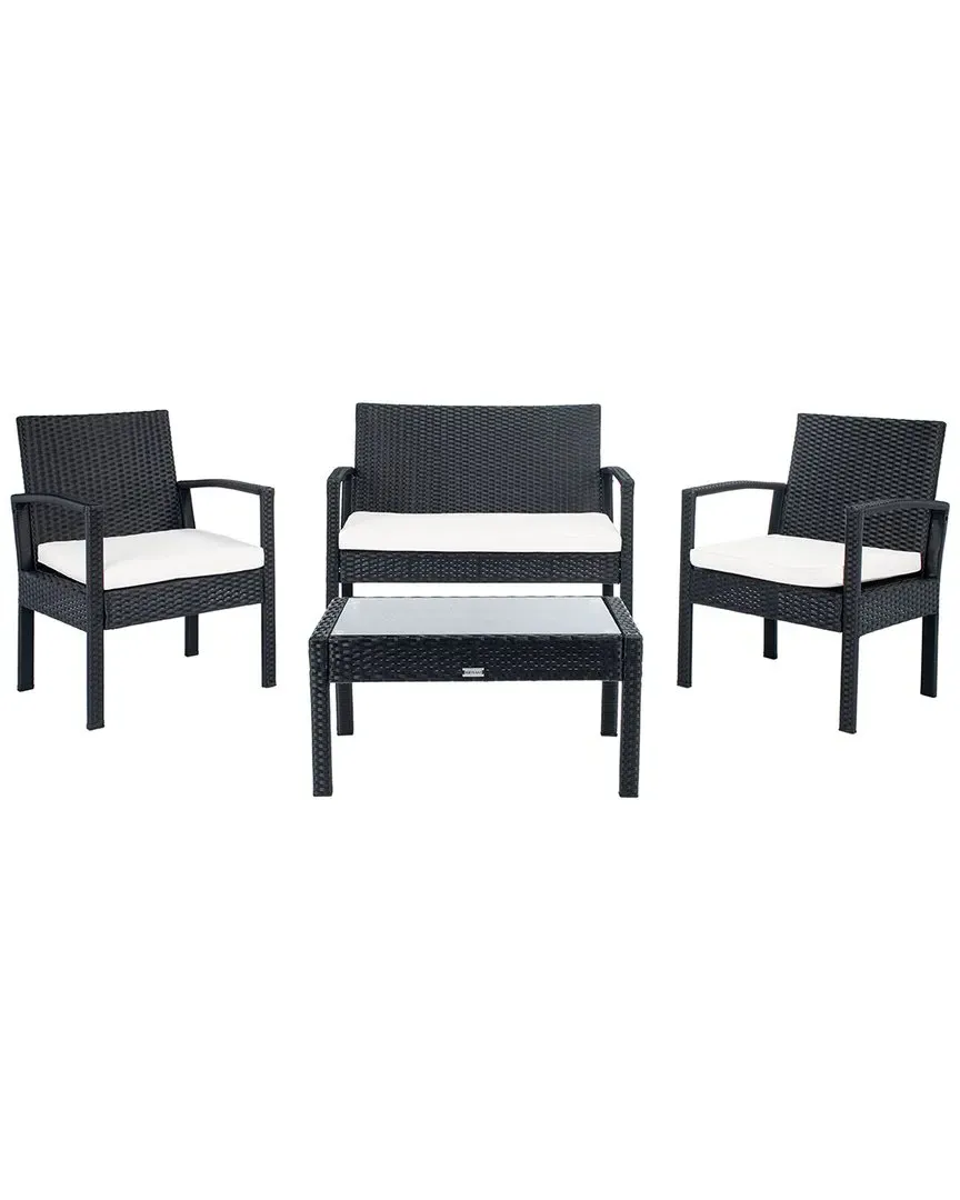 Bassey 4pc Outdoor Living Set - Black, Steel image