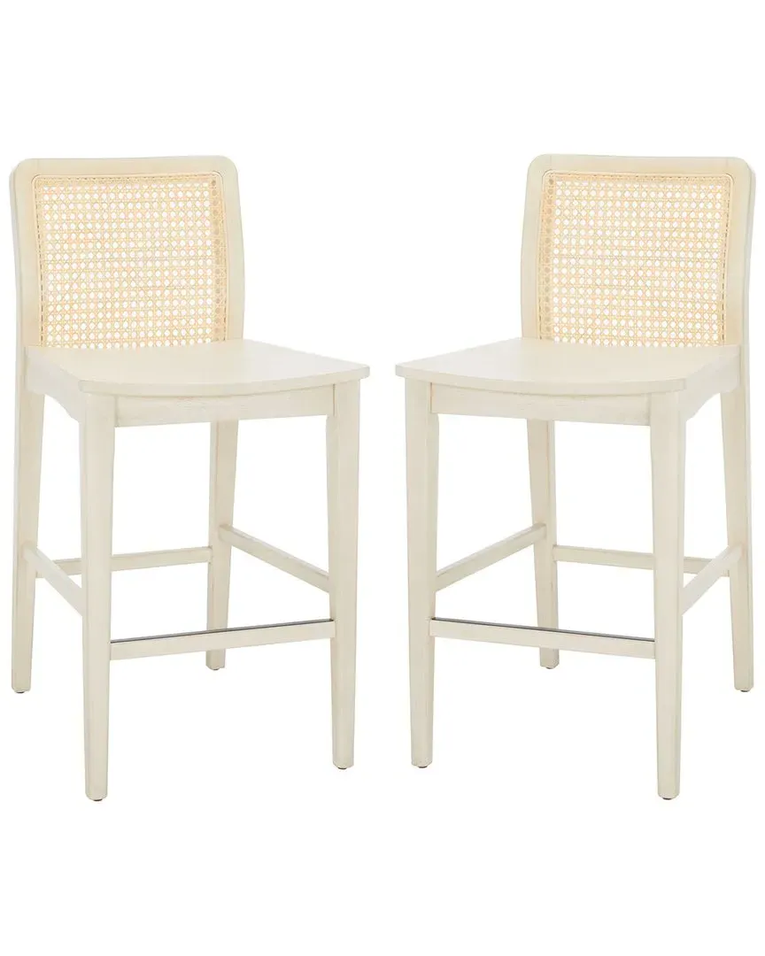 Benicio Rattan Counter Stools Set - White
