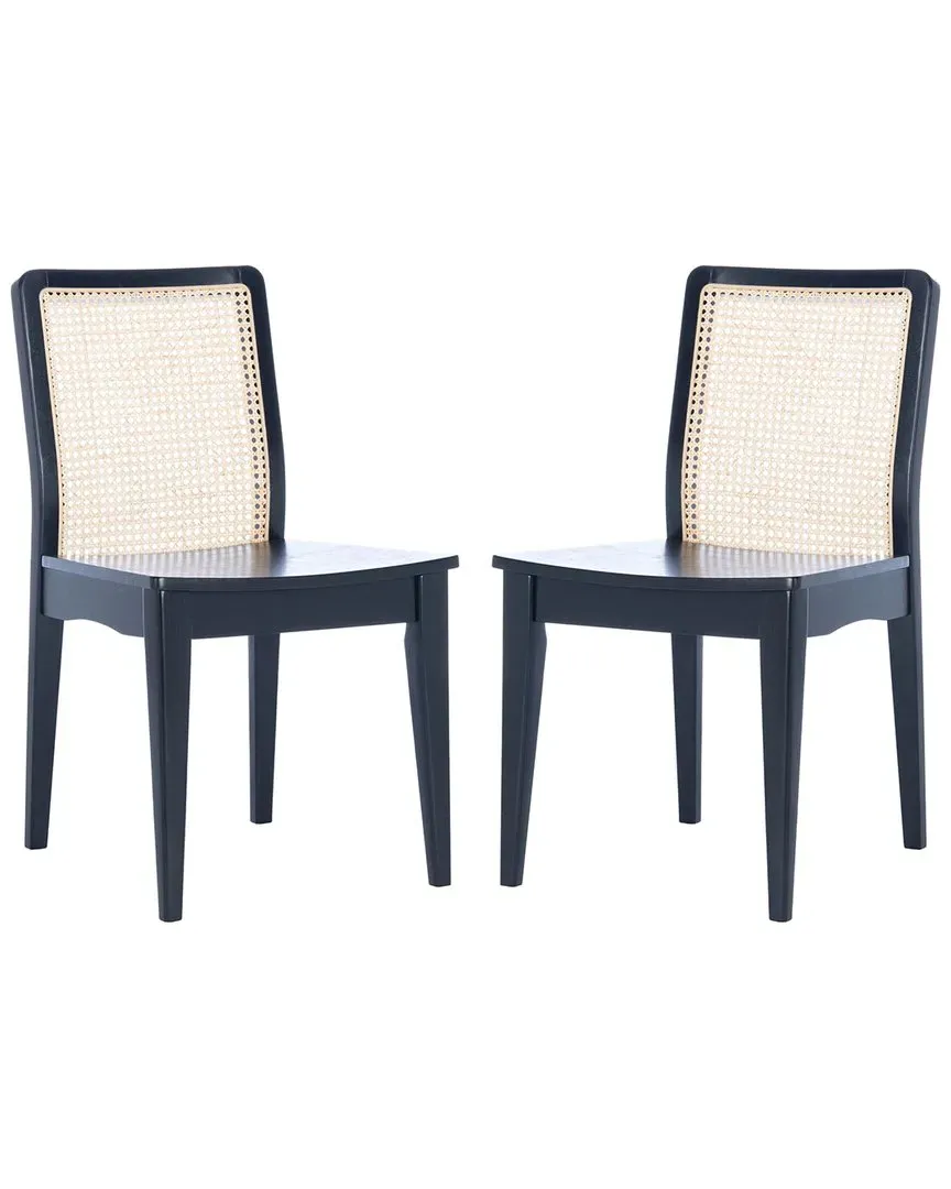 Benicio Set of 2 Rattan Dining Chairs - Black
