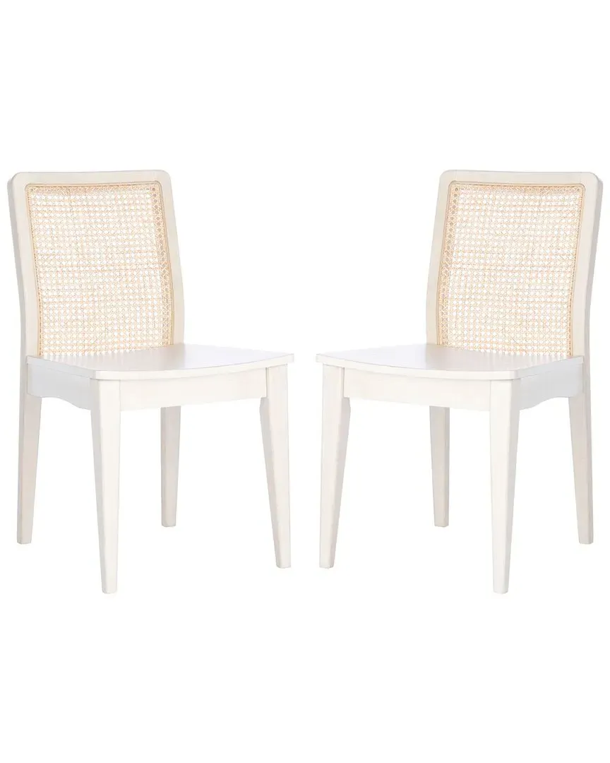 Benicio Set of 2 Rattan Dining Chairs - White image