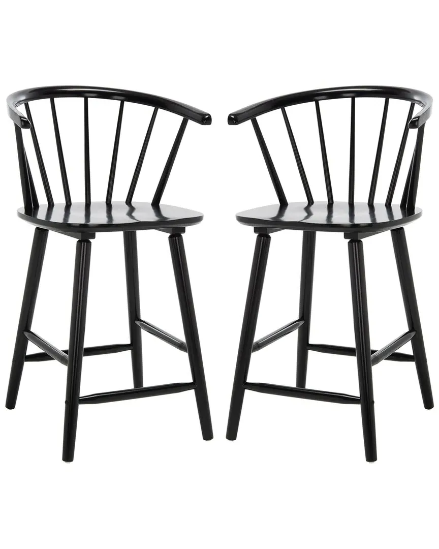 Blanchard Set of 2 Counter Stools - Black, Rubber Wood image