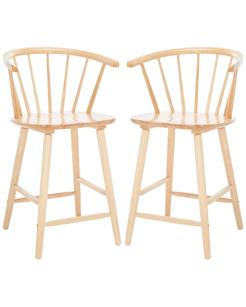 Blanchard Set of 2 Counter Stools - Natural, Rubber Wood
