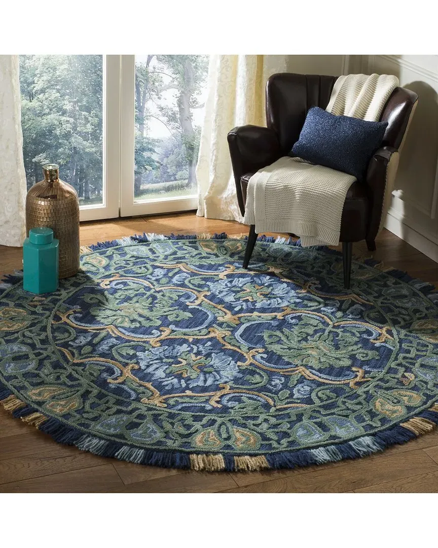 Blossom Hand-Tufted Rug - Navy, Wool