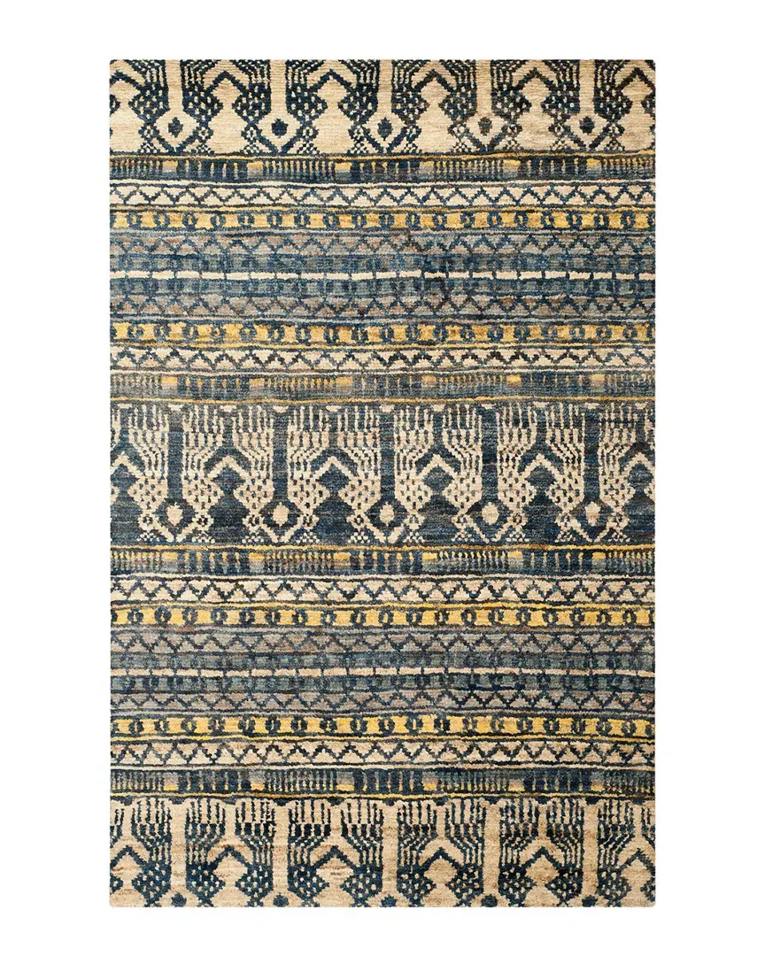 Bohemian 648 Hand-Knotted Rug - Blue, Jute