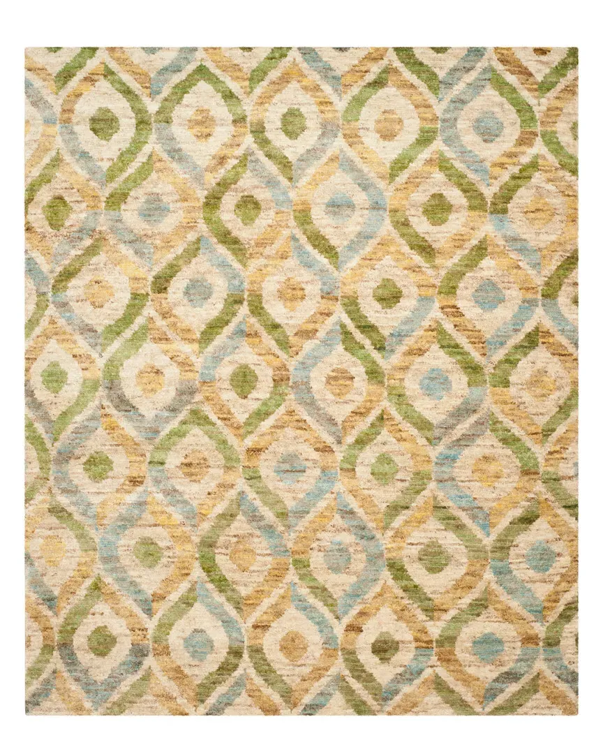 Bohemian Hand-Knotted Rug - Blue, Jute