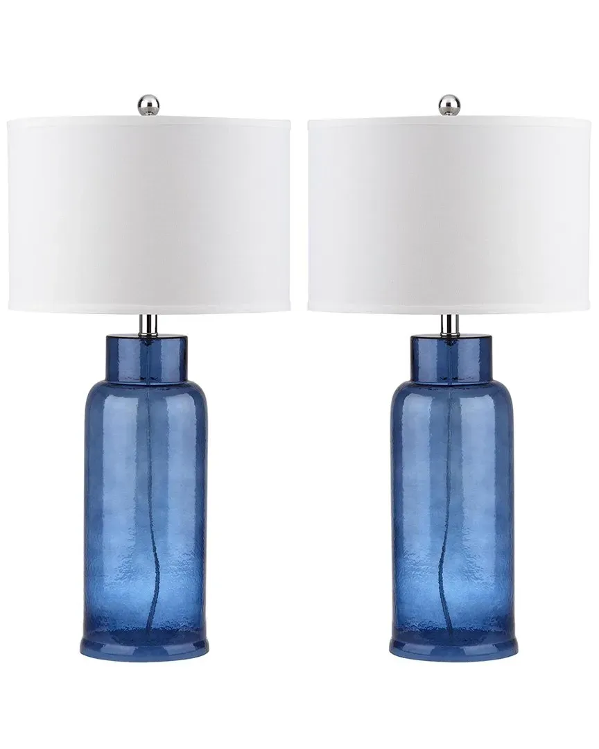 Bottle Glass Table Lamp - Silver Blue