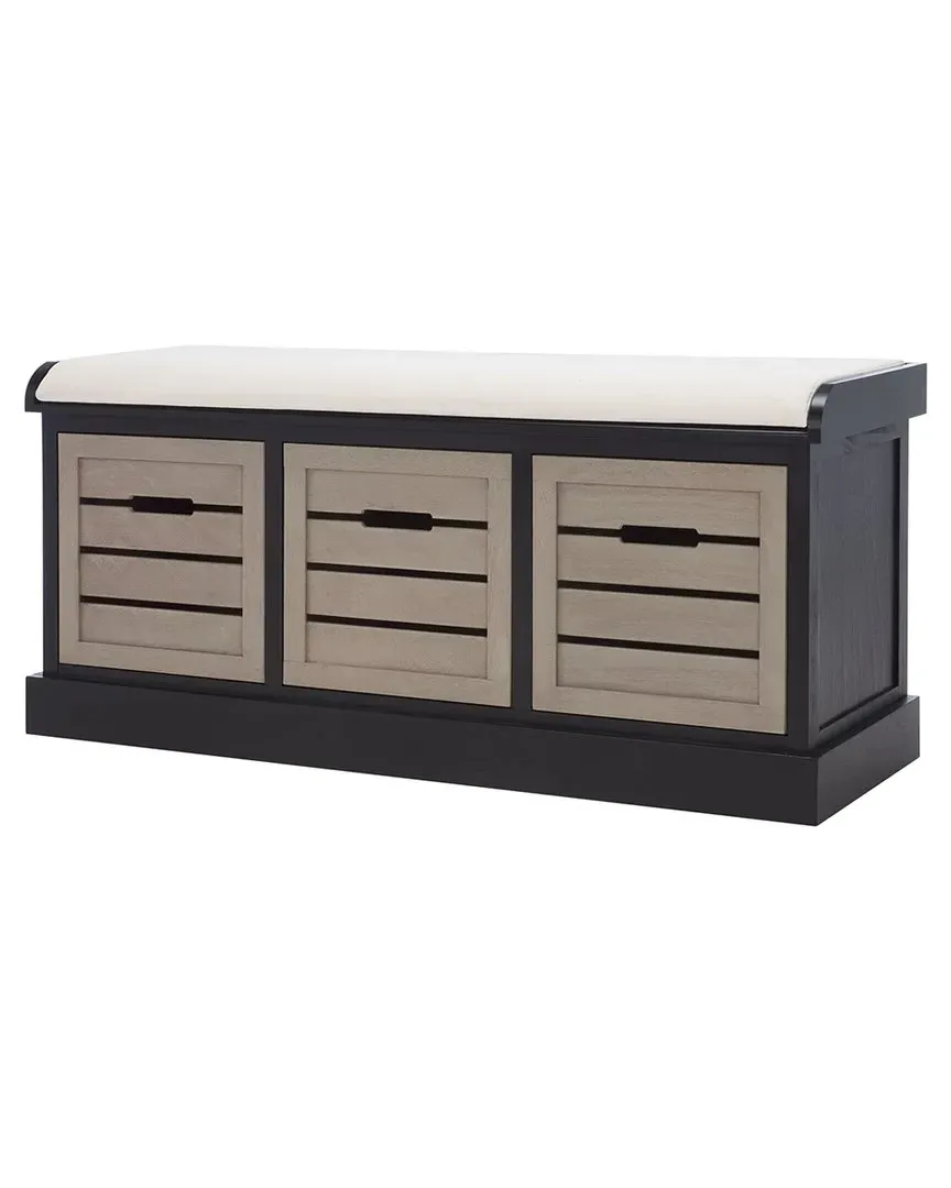 Briar 3 Drawer Storage Bench with Cushion - Black image
