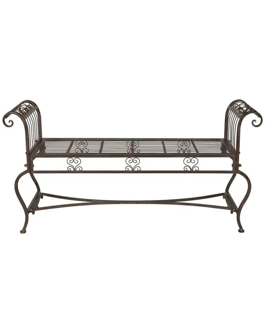 Brielle Outdoor Bench - Rustic Brown, Iron image