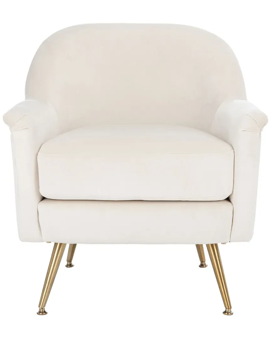 Brienne Arm Chair - Ivory, Brass