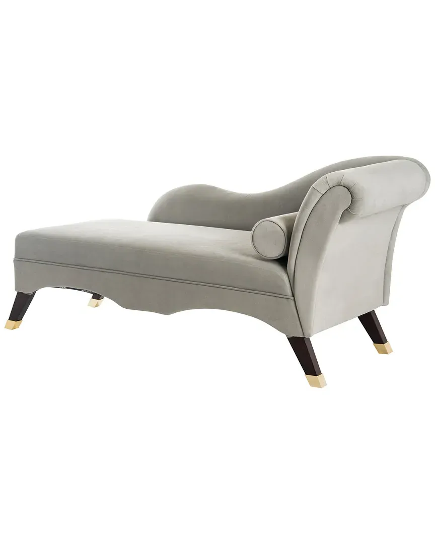 Caiden Velvet Chaise with Pillow - Grey, Eucalyptus image