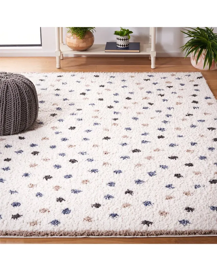 Calico Shag Power Loomed Rug - Ivory, Polyester