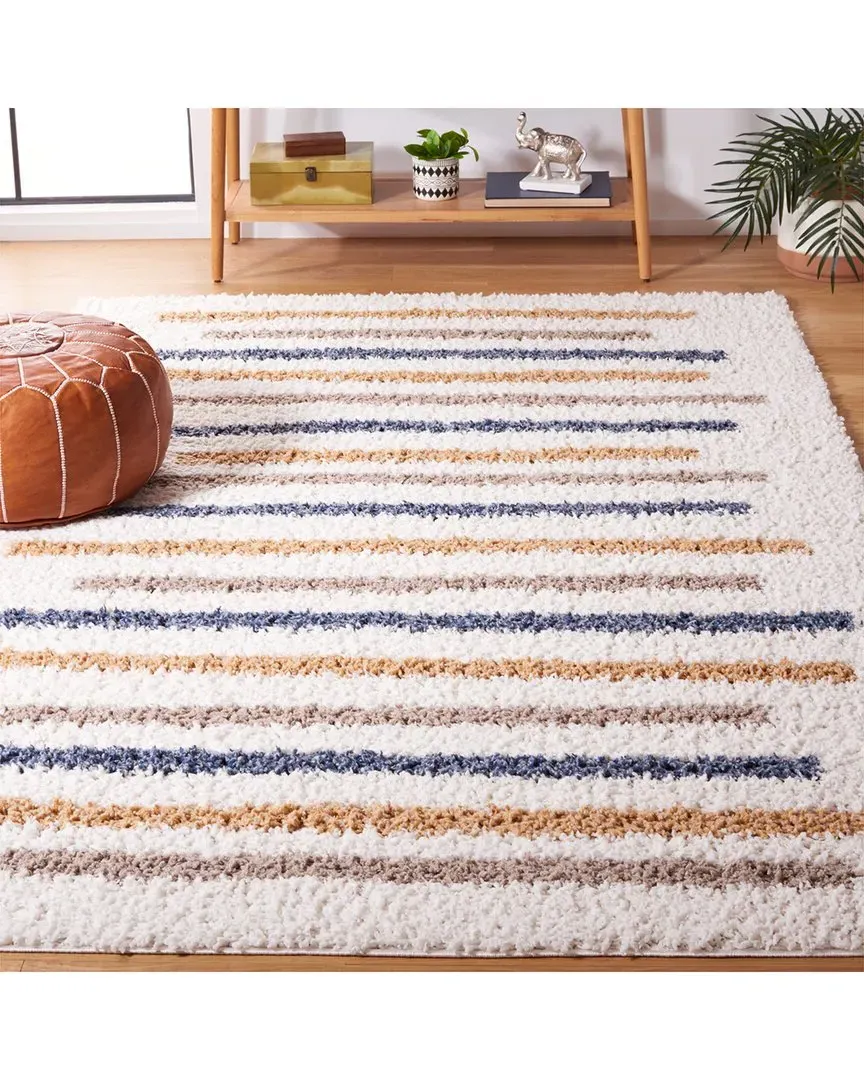 Calico Shag Power Loomed Rug - Ivory, Polyester
