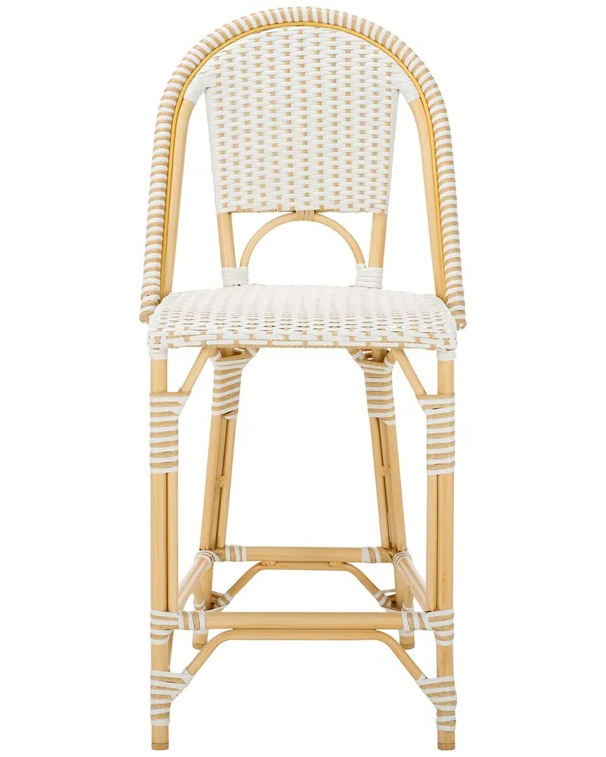 California Counter Stool - White, Wicker