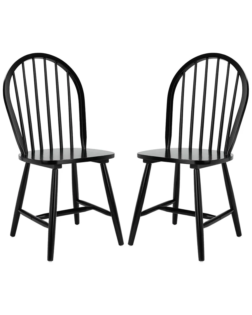 Camden Set of 2 Spindle Dining Chairs - Black, Rubberwood image