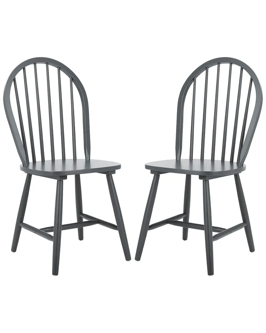 Camden Set of 2 Spindle Dining Chairs - Grey, Rubberwood