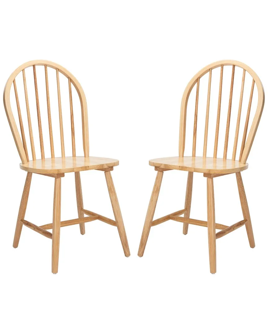 Camden Set of 2 Spindle Dining Chairs - Natural, Rubberwood