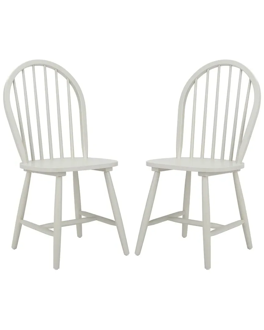 Camden Set of 2 Spindle Dining Chairs - Off White, Rubberwood