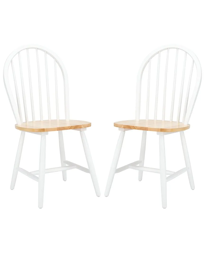 Camden Set of 2 Spindle Dining Chairs - White, Rubberwood