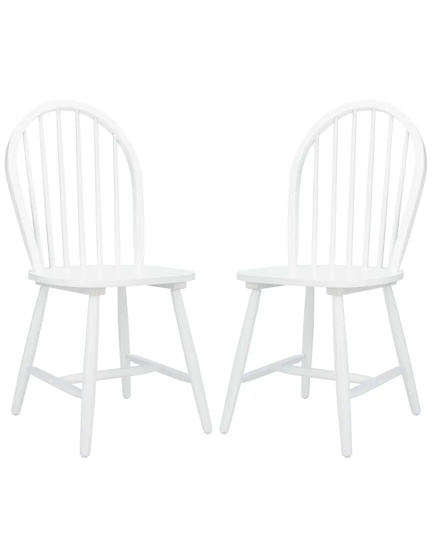 Camden Set of 2 Spindle Dining Chairs - White, Rubberwood