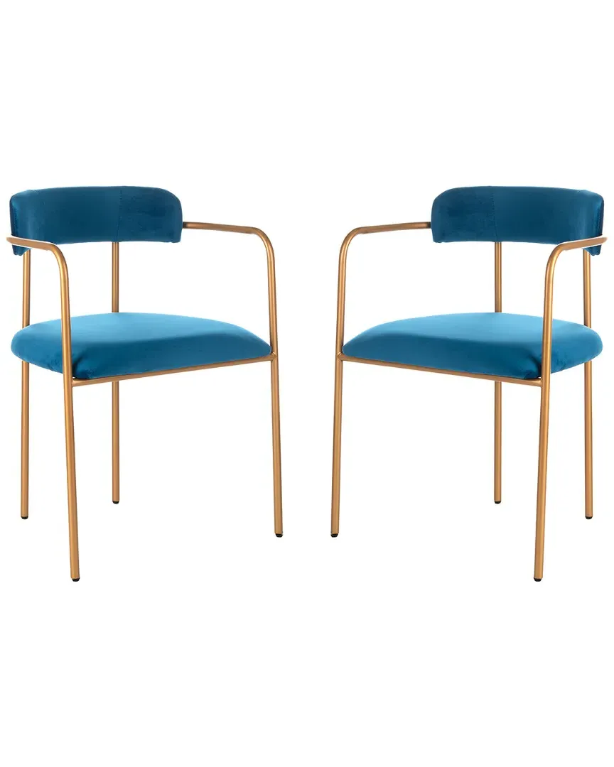 Camille Set of 2 Side Chairs - Navy, Metal