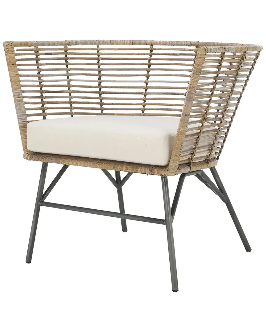 Camira Dining Chair with Cushion - White, Rattan