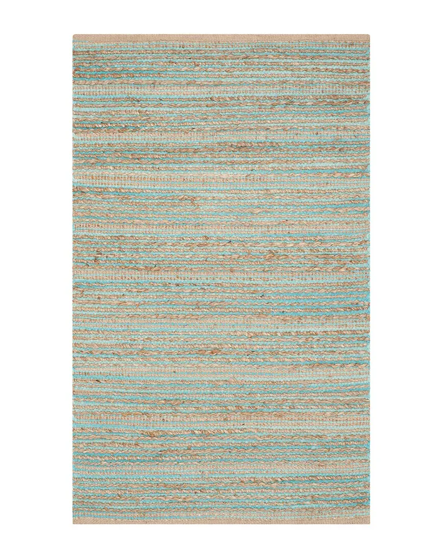 Cape Cod Hand-Woven Rug - Aqua, Jute