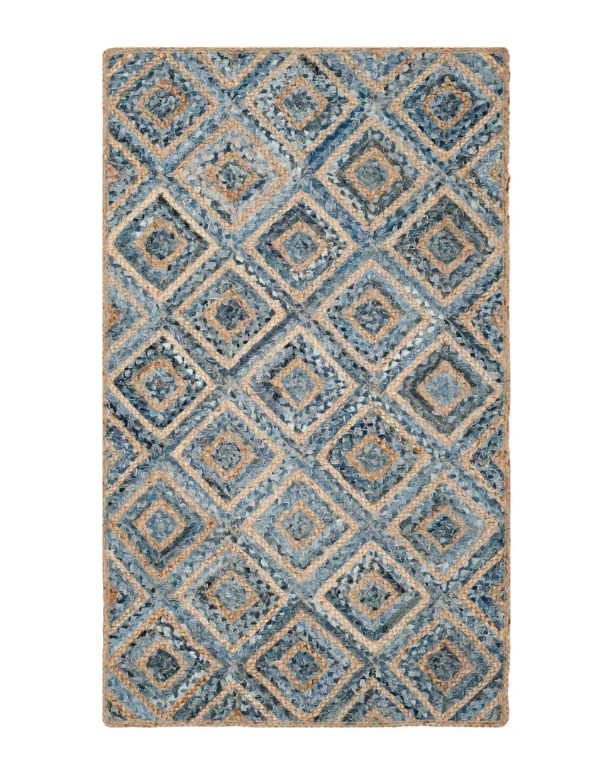 Cape Cod Hand-Woven Rug - Natural Blue, Jute