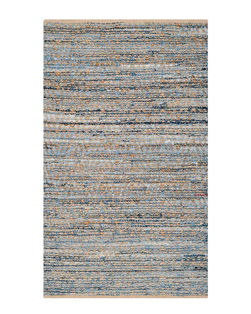Cape Cod Hand-Woven Rug - Natural Blue, Jute
