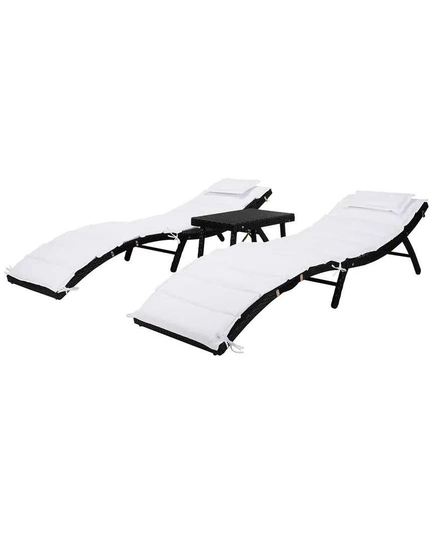 Carew 3pc Sun Lounger Set - Black, PE Rattan image