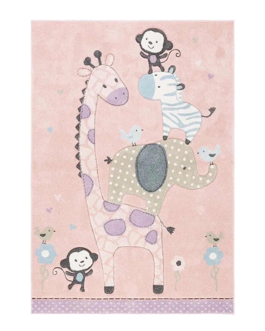 Carousel Kids Power Loomed Rug - Blush Pink, Polypropylene
