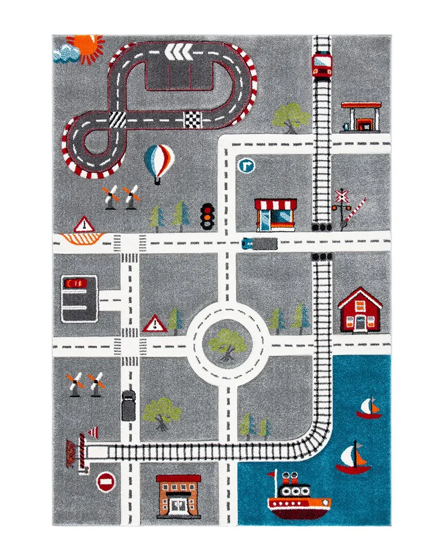 Carousel Kids Power Loomed Rug - Grey Ivory, Polypropylene