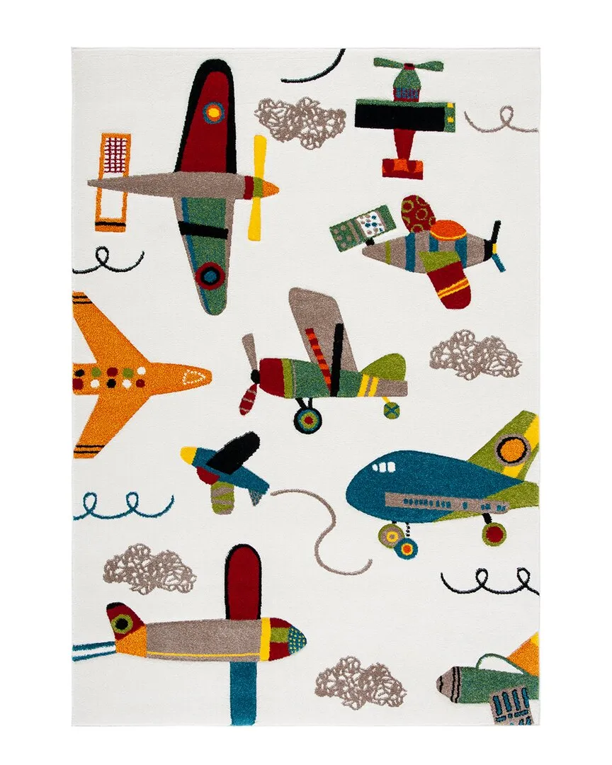 Carousel Kids Power Loomed Rug - Ivory Blue, Polypropylene