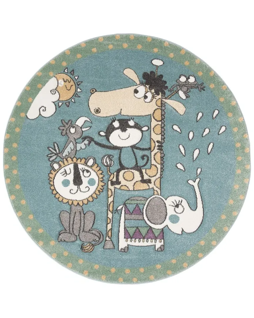 Carousel Kids Power Loomed Rug - Ivory Blue, Polypropylene