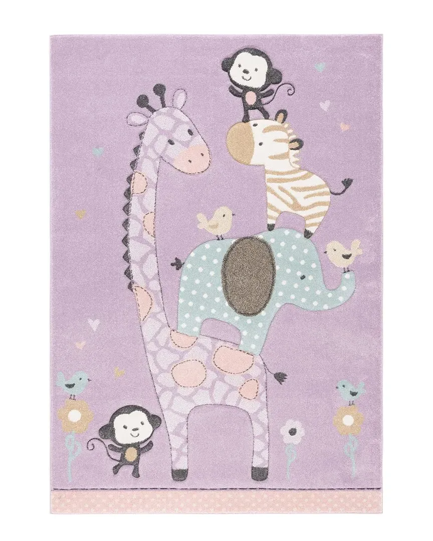 Carousel Kids Power Loomed Rug - Purple, Polypropylene