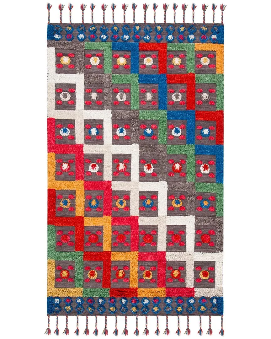 Casablanca Hand Loomed Rug - Blue, Wool-Blend