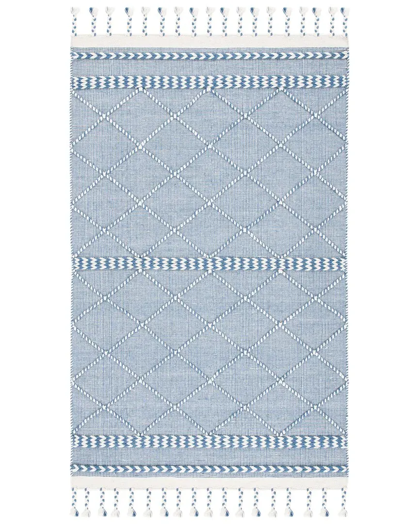 Casablanca Hand Loomed Rug - Blue, Wool-Blend