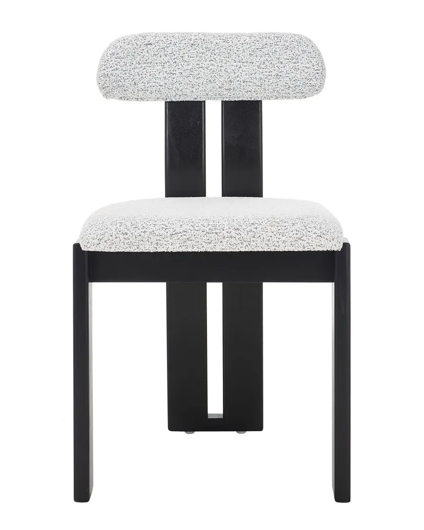 Cayde Boucle Dining Chair - Black, Wood