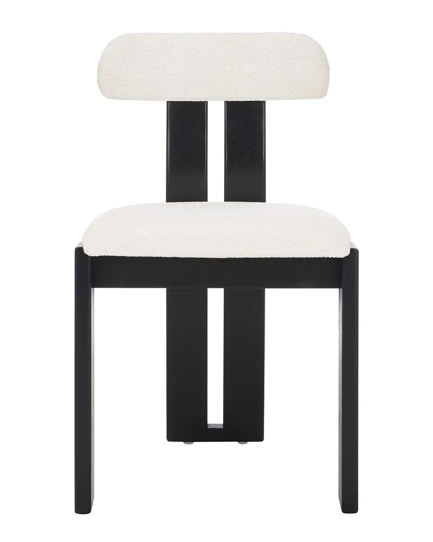 Cayde Boucle Dining Chair - Cream, Wood