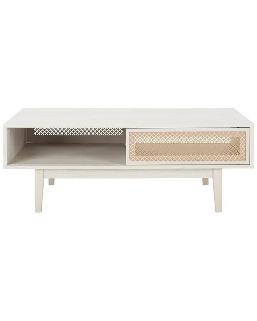 Ceu 2-Door Coffee Table with Storage - White, Wood