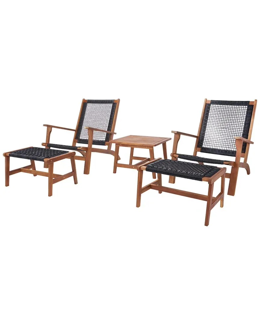 Chantelle Outdoor Living Set with Stools - Natural, Acacia image