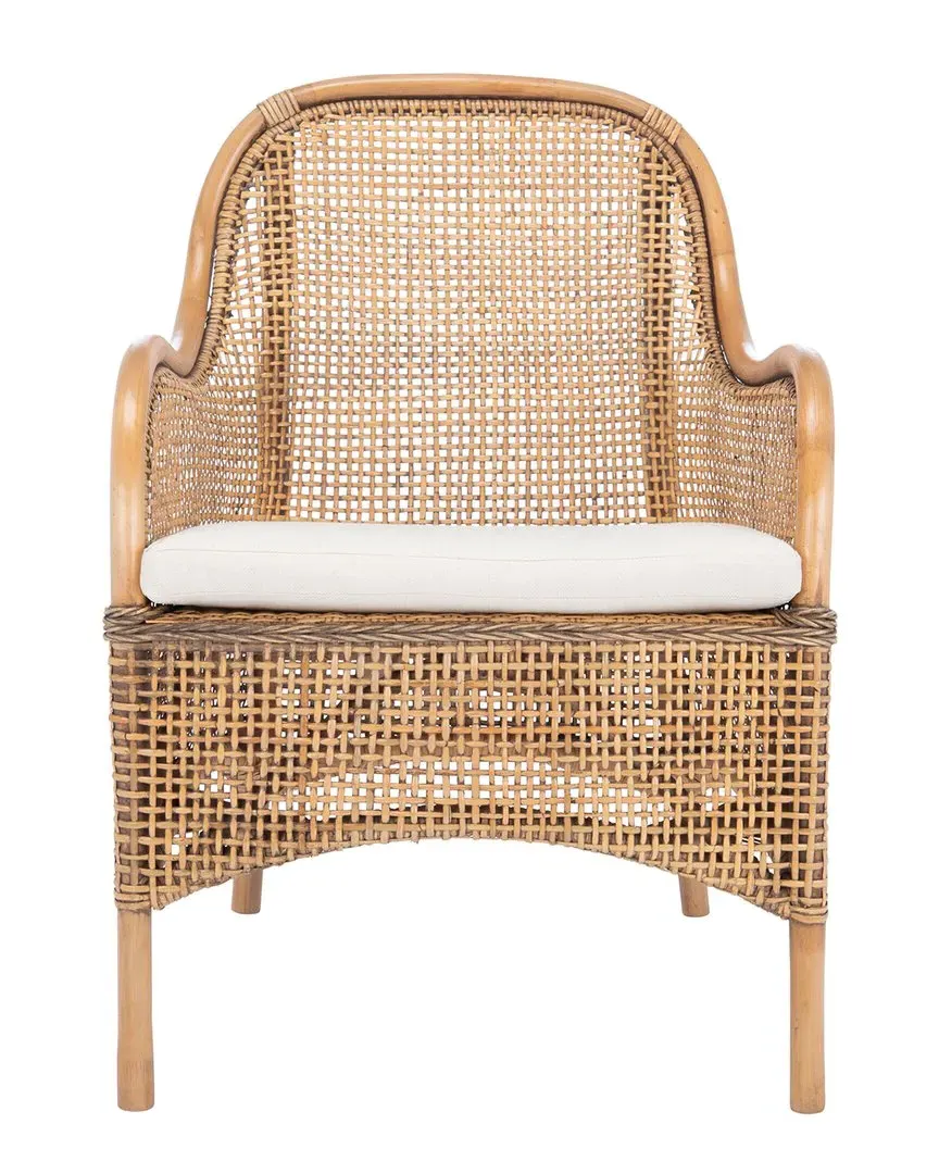 Charlie Rattan Accent Chair with Cushion - Natural