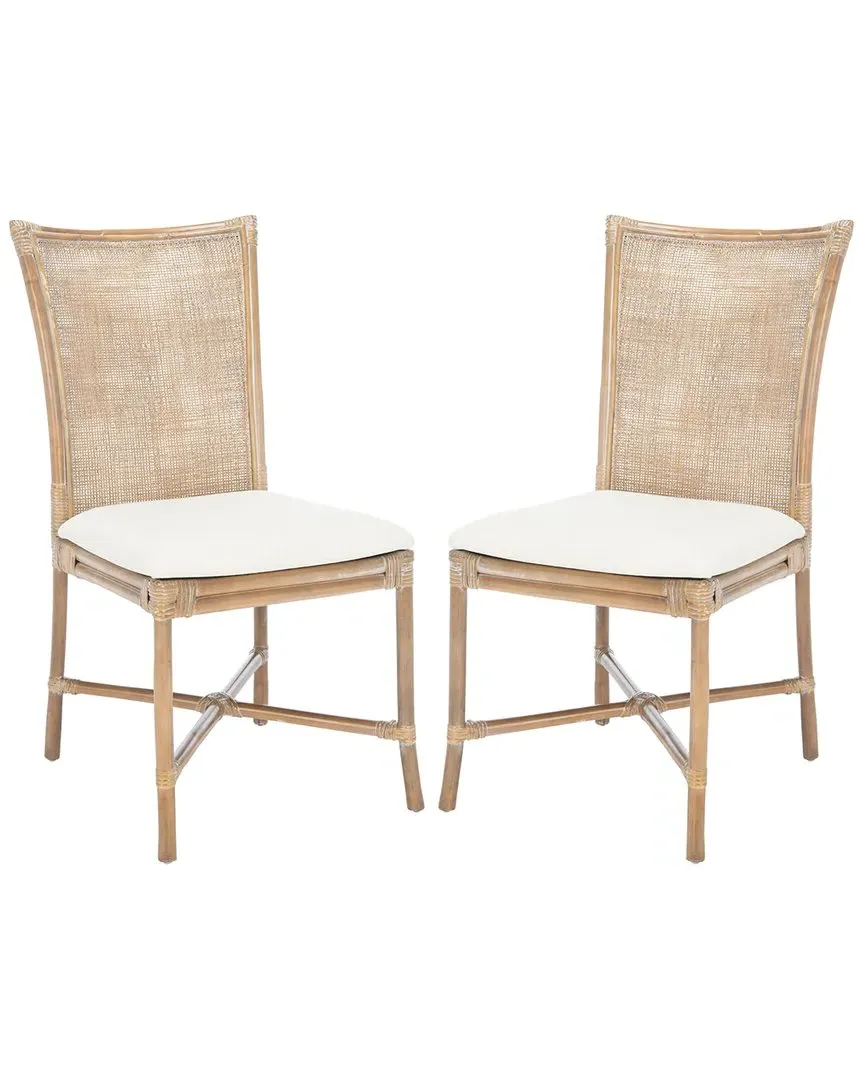 Chiara Set of 2 Accent Chairs with Cushions - Grey, Rattan