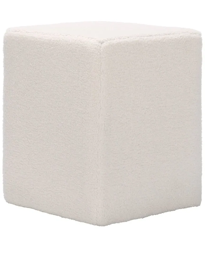 Cierra Diamond-Shaped Ottoman - Ivory, Sherpa image