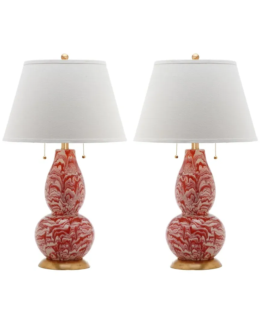 Color Swirls 28in Glass Table Lamp - Orange