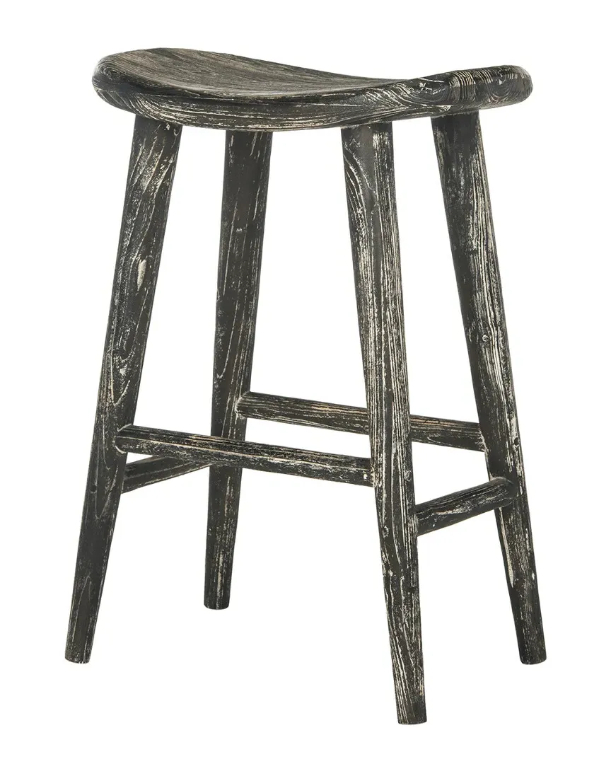 Colton Wood Counter Stool - Black, White